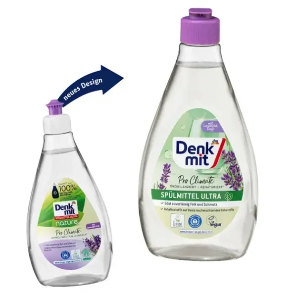 Безфосфатний миючий засіб з лавандою DenkMit Sp&uuml;lmittel ultra nature Lavendel, 500мл 4067796211160 фото