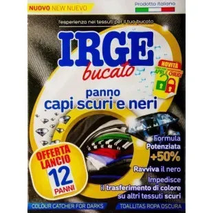 Серветки-пастки для прання чорних речей IRGE Black, 12 шт (Італія) для ефективного прибирання та свіжості 8021723033955 фото