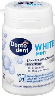 Жувальна гумка Dontodent FRESH WHITE з ксилітом м'ята, 50 шт 4066447580150 фото