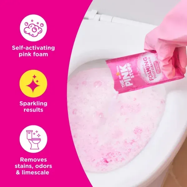 Порошок для чищення унітазу The Pink Stuff The Miracle Foaming Toilet Cleaner 3x100 г | ефективний засіб для щоденного використання 5060033821664 фото