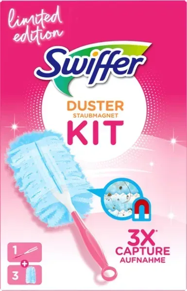 Віничок для прибирання пилу Swiffer Duster Limited Edition Рожевий 1 ручка + 3 запаски 8700216123587 фото