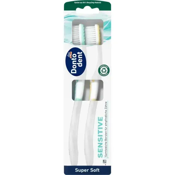 Зубні щітки Dontodent Sensitive Super Soft надм'які 2 шт 4066447782158 фото