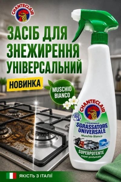 Універсальний знежирювач Chanteclair Sgrassatore Muschio Bianco , спрей від жиру та плям, 600 мл 8015194536701 фото