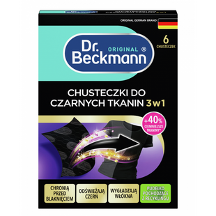 Серветки Dr. Beckmann 3 в 1 для оновлення чорного кольору та тканини 6 шт 4008455060811 фото