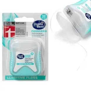 Зубна нитка для чутливих зубів Dontodent Sensitive Floss 50 м 4066447713213 фото