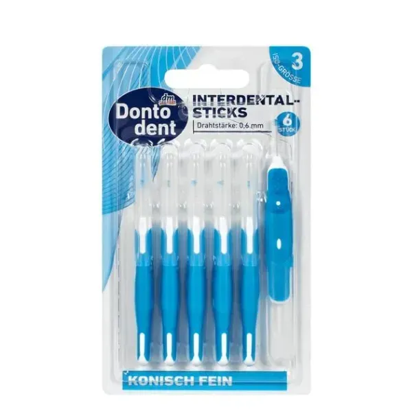 Dontodent міжзубні йоржики ISO 3 (0.6 мм) сині 6 шт 4067796110067 фото