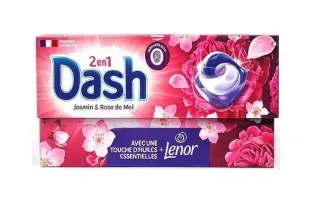 Капсули для прання Dash 2в1 Jasmin & Rose de Mai з кондиціонером Lenor 19 шт 8700216318877 фото