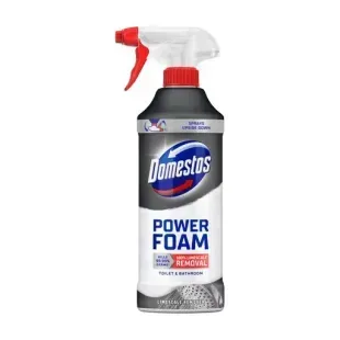 Спрей-піна для чищення ванної кімнати та унітазу Domestos Power Foam від вапняного нальоту 435 мл 8720181721335 фото