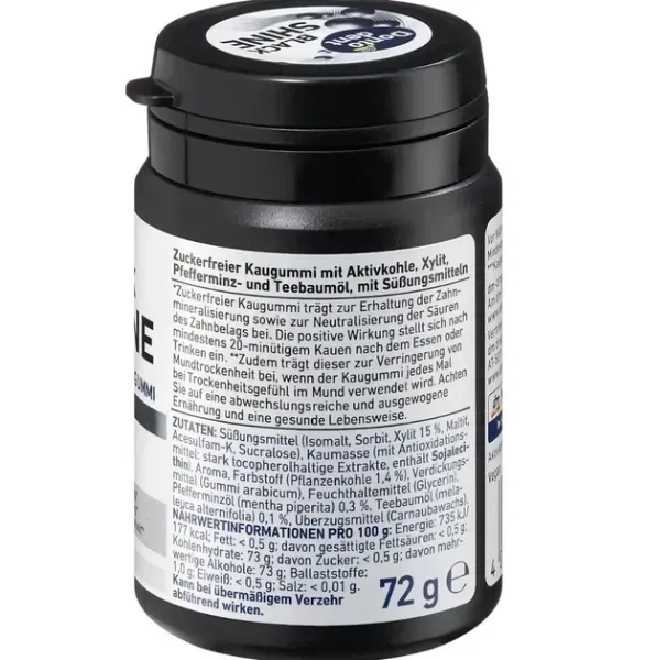 Жувальна гумка Dontodent Black Shine з активованим вугіллям та ксилітом 50 шт 4066447671438 фото