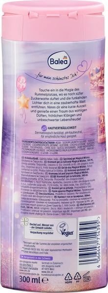 Крем-гель для душа Balea Magical Wishes с ароматом сахарной ваты, 300 мл 4066447714395 фото