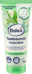 Освіжаючий крем для ніг Balea з олією чайного дерева та екстрактом червоного винограду, 100 мл 4066447377422 фото