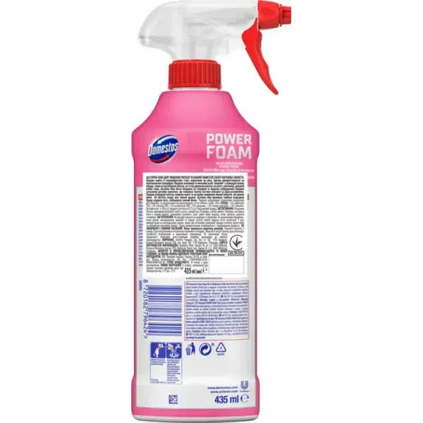 Спрей-піна для чищення ванної кімнати та унітазу Domestos Power Foam Квіткова свіжість 435 мл 8720182796424 фото