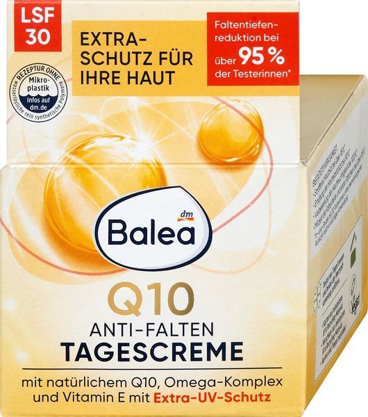 Денний крем для обличчя Balea Q10 Anti-Falten проти зморшок із сонцезахисним фактором LSF 30, 50 мл 4066447429671 фото